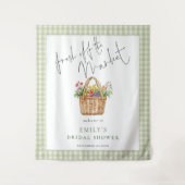 Fresh off the Market Sage Gingham Welcome Wandteppich (Vorderseite)