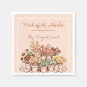 Fresh Off The Market Sketch Florale Hochzeitsdusch Serviette (Vorderseite)