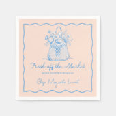 Fresh Off The Market Sketch Florale Hochzeitsdusch Serviette (Vorderseite)