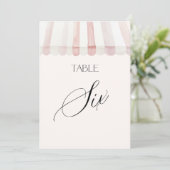 Fresh Off the Market Table Number Six Einladung (Stehend Vorderseite)