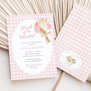 Fresh Off The Market Vornehmes Rosa Brautbad Einladung