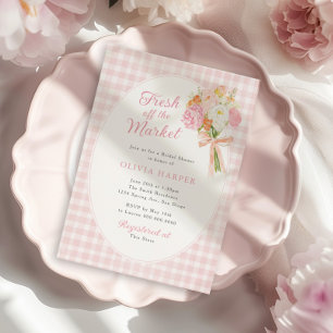 Fresh Off The Market Vornehmes Rosa Brautbad Einladung
