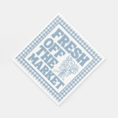 Fresh Off the Market Whimsical Blue Bridal Shower Serviette (Ecke)