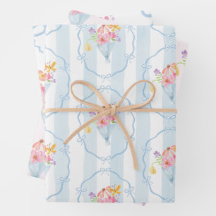 Fresh Off the market Whimsical Floral Pastel Geschenkpapier Set