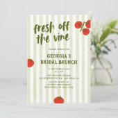 Fresh off the Vine Tomato Hand Drawing Brautparty Einladung (Stehend Vorderseite)