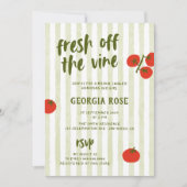 Fresh off the Vine Tomato Hand Drawing Brautparty Einladung (Vorderseite)