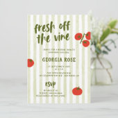 Fresh off the Vine Tomato Hand Drawing Brautparty Einladung (Stehend Vorderseite)