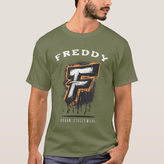 Fresh Off The Wall: Bold Graffiti Monogram "F" T-Shirt (Vorderseite)
