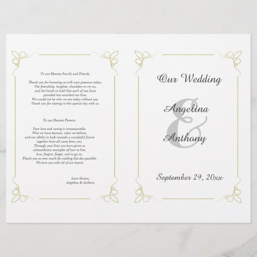 Fresh Olive Green Art Deco Feierliche Hochzeiten (Vorderseite)