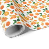 Fresh Orange Citrus Pattern Gift Wrap Paper Geschenkpapier (Rolleneckpunkt)