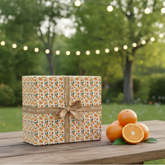Fresh Orange Citrus Pattern Gift Wrap Paper Geschenkpapier