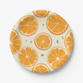 Fresh Orange Slice Pattern – Bright Citrus Fruit Pappteller (Vorderseite)