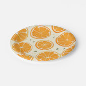 Fresh Orange Slice Pattern – Bright Citrus Fruit Pappteller (Schrägansicht)