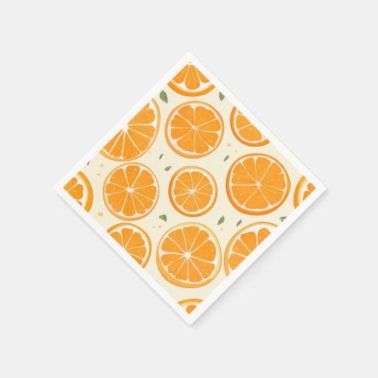 Fresh Orange Slice Pattern – Bright Citrus Fruit  Serviette (Ecke)