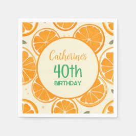 Fresh Orange Slice Pattern – Bright Citrus Fruit  Serviette