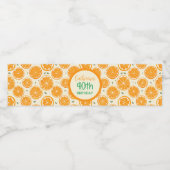 Fresh Orange Slice Pattern – Bright Citrus Fruit Wasserflaschenetikett (Einzelnes Label)