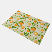 Fresh oranges with flowers and leaves fußmatte (Schrägansicht)