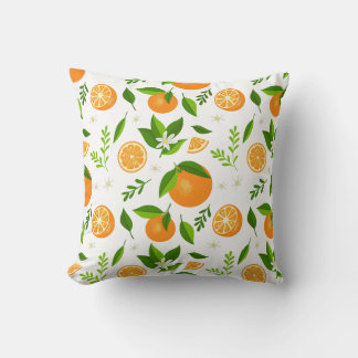 Fresh oranges with flowers and leaves kissen