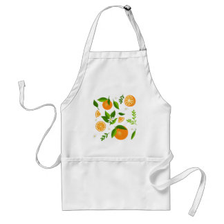 Fresh oranges with flowers and leaves schürze
