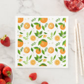 Fresh oranges with flowers and leaves serviette (Beispiel)