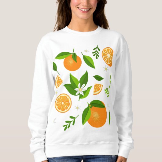 Fresh oranges with flowers and leaves sweatshirt (Vorderseite)