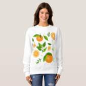 Fresh oranges with flowers and leaves sweatshirt (Vorne ganz)