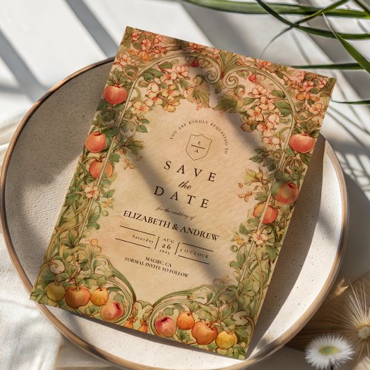 Fresh Orchard Botanical Wedding Save The Date