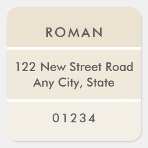 Fresh Paint Beige Paint Chip Address Label Quadratischer Aufkleber