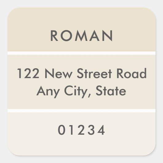 Fresh Paint Beige Paint Chip Address Label Quadratischer Aufkleber (Vorderseite)