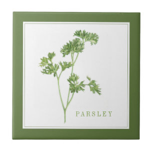 FRESH PARSLEY 4.25x4.25 Keramik Tile (+text) Grün Fliese