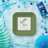 FRESH PARSLEY 7" Square Paper Tellers - Green Pappteller (Party)