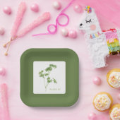 FRESH PARSLEY 7" Square Paper Tellers - Green Pappteller (Party)
