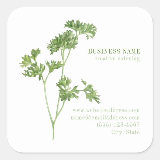 FRESH PARSLEY Biz ID Large Square Stickers (Vorderseite)