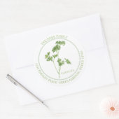FRESH PARSLEY Large Round Address Umschlag Aufkleb Runder Aufkleber (Umschlag)