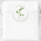 FRESH PARSLEY Large Round Address Umschlag Aufkleb Runder Aufkleber (Tasche)