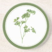 FRESH PARSLEY Round Sandstone Untersetzer - Text g (Vorne)