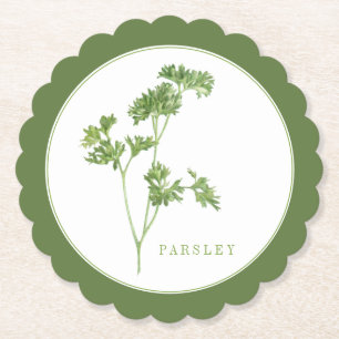 FRESH PARSLEY Scallop Round Untersetzer (+text) Gr
