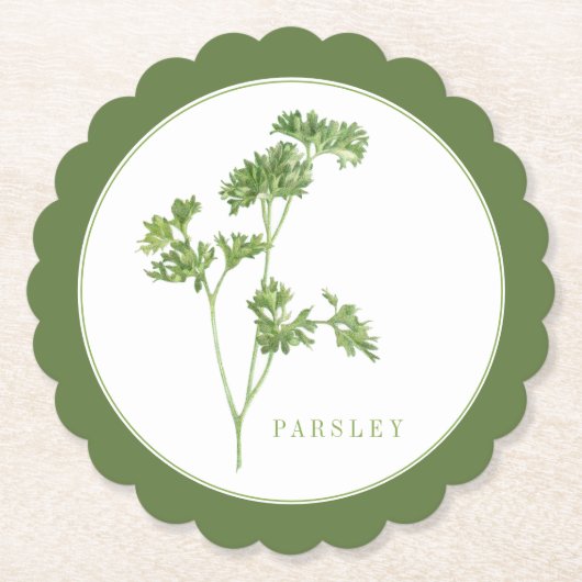 FRESH PARSLEY Scallop Round Untersetzer (+text) Gr (Vorderseite)