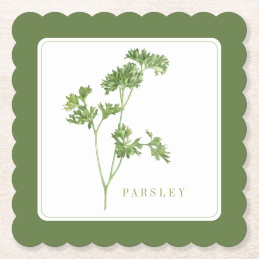 FRESH PARSLEY Scallop Square Untersetzer (+text) G (Vorderseite)