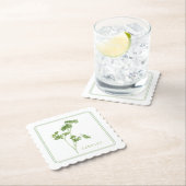 FRESH PARSLEY Scalloped Square Untersetzer (+text) (Vor Ort)