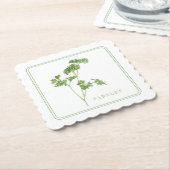 FRESH PARSLEY Scalloped Square Untersetzer (+text) (angewinkelt)