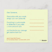 Fresh pastelly Modern Danke Postcard Postkarte (Rückseite)