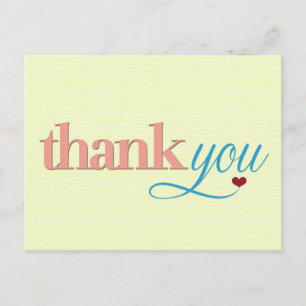 Fresh pastelly Modern Danke Postcard Postkarte