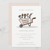 Fresh Picked Blush Floral Cart Baby Dusche laden Dankeskarte (Vorne/Hinten)