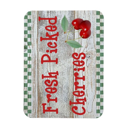Fresh Picked Cherries Country Kitchen Magnet (Vertikal)