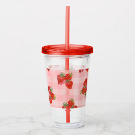 Fresh Picked Tumbler  Strawberry Fruit Acrylic Cup Acryltrinkbecher