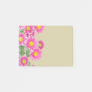 Fresh Pink Daisy Blume Border Post-it Klebezettel
