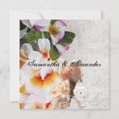 Fresh Plumeria Orchid Lei Beach Einladung zur Hoch (Rückseite)
