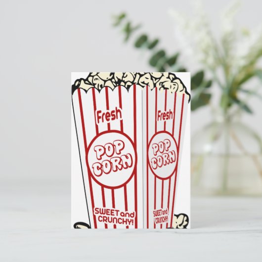 Fresh Popcorn Postkarte (Stehend Vorderseite)