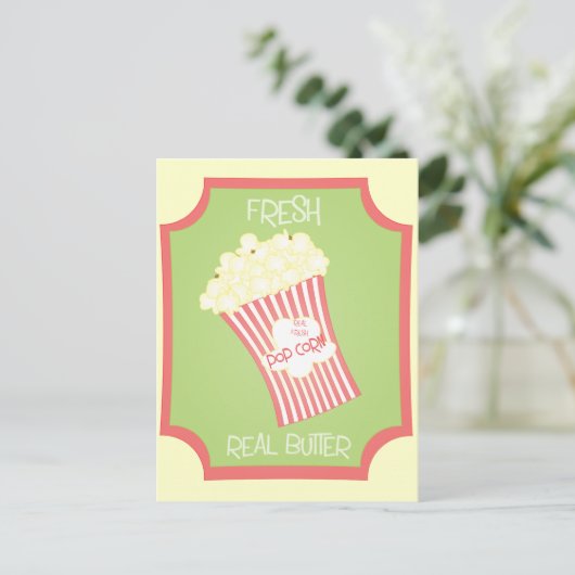 Fresh Popcorn Postkarte (Stehend Vorderseite)